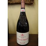 Two 150cl magnum bottles of red wine, comprising: a 2012 Cotes du Rhone, Delas; and a 2008 Navajas