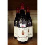 Three 75cl bottles of 2011 Chateauneuf-du-Pape, Blason des Papes. (3)