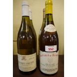 Four various 75cl bottles of white wine, comprising: a 2001 Meursault 1er cru; a 1995 Coudoulet de