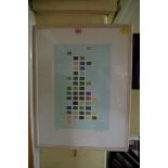 John Dilnot, Colour Chart Map, signed in pencil and numbered 195/200, colour print, I.28 x 18cm.