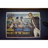FILM POSTER: MUTINY ON THE BOUNTY: original British quad poster for 'Mutiny on the Bounty', with
