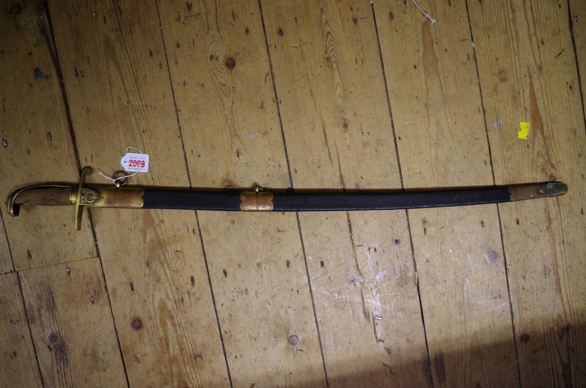 A 19th century British Customs Official's sword and scabbard, by Salter, 73 Strand, London.