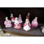 Seven Royal Doulton figures, comprising 'BoPeep',HN1811; 'Cissie', HN1809; 'Peggy', HN2038; '