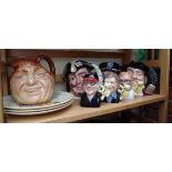 Four Royal Doulton character jugs, comprising 'Mine Host', D6468; 'Beefeaters'; 'Capt Henry Morgan',