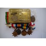 World War I: a trio of medals to 'GS-47567 Pte F H Field, R. Fus.', comprising 1914-15 Star; War