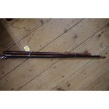 A Swaine & Adeney sword swagger stick, having 34cm signed blade, overall size 60cm; together with