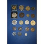 A small collection of coins, to include a 'cartwheel' two pence.