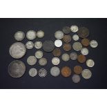 A quantity of US coins, to include a 1921 dollar; an 1899 dime and an 1853 cent, (36).