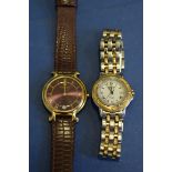 A Raymond Weil 18ct gold plated gentleman's wristwatch; together with a stainless steel example.