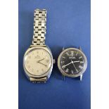 Two vintage Bulova Accutron stainless steel gentleman's wristwatches.