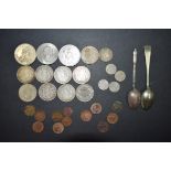 A quantity of English modern coins, to include: nine half crowns; and three crowns.