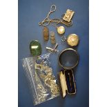 A Continental 935 silver pocket watch; together with several items of silver jewellery; and glass