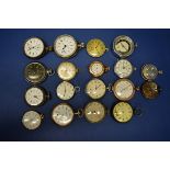 A Liga centre seconds chronometer (a.f); together with eighteen various pocket watches.
