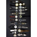 Six various Seiko gentleman's wristwatches; together with fourteen other gentleman's wristwatches.