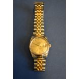 A Rolex Oyster Perpetual DateJust stainless steel and 18ct gold gentleman's wristwatch, Model 16233,