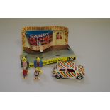 A Corgi Toys 'Stripey - The Magic Mini', No.107, with all four figures present and the remains of