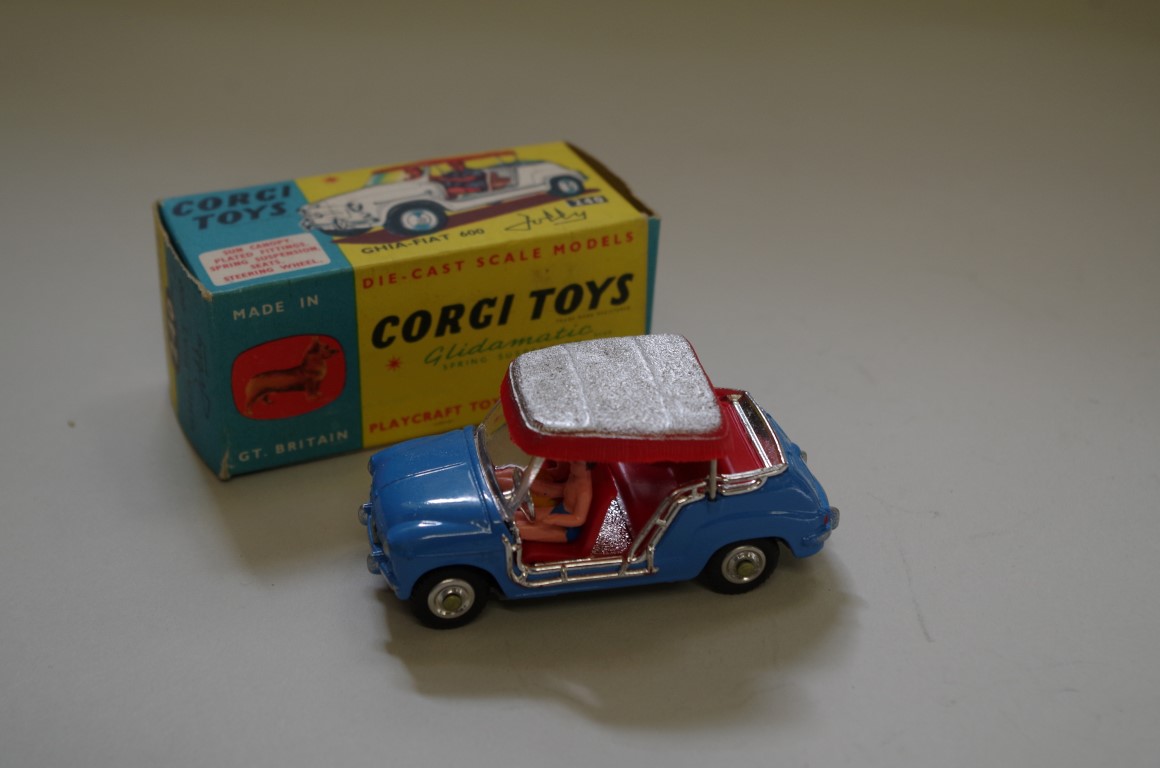 A Corgi Toys Ghia-Fiat 600, 'Jolly', blue, with inner packing and Collector's Club leaflet, boxed.