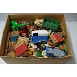 A Corgi Toys Rice's Horsebox; a Corgi Land Rover; Beast Carrier and a Matchbox Combine Harvester;