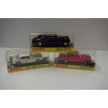 Three Dinky Toys, comprising: Mk 4 Ford Zodiac, No.164; Rolls Royce Silver Shadow, No.158; Rolls