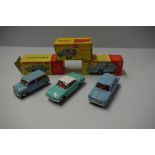Three Dinky Toys, comprising: Ford Capri, No.143; Morris 1100, No.140; Austin Se7en Countryman, No.