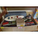 A collection of vintage tinplate toys, to include: a Sutcliffe Model 'The Bluebird Wonder