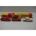 Three Dinky Toys, comprising: Renault Dauphine Mini Cab, No.268; Citroen Dyane, No.149; and