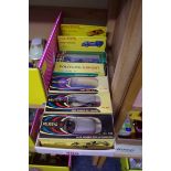 Six boxed Politoys diecast models.