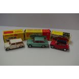 Three Dinky Toys, comprising: Morris Mini Minor, automatic, No.183; Morris Mini Traveller, No.197;