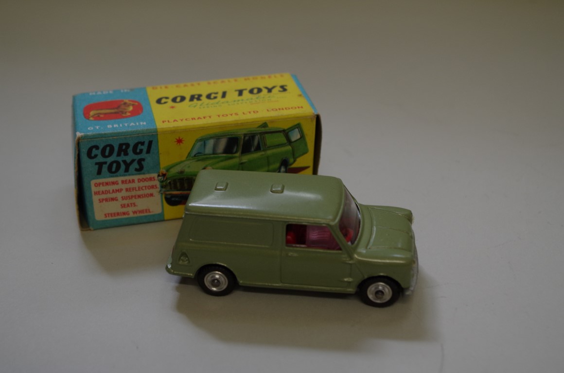 A Corgi Toys Austin Mini van, No.450, boxed.