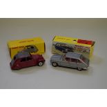 Two French Dinky Toys, comprising: Renault 16, No.537; and 2CV Citroen, No.535, both boxed. (2)