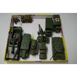 A collection of unboxed Dinky military vehicles, to include: 7.5cm Tank Destroyer; two Scout Cars