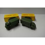 Two boxed Dinky Toys miliary vehicles, comprising: 3-Ton Army Wagon, No.621; and Army Covered Wagon.