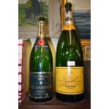 A 6 litre Imperial Veuve Clicquot champagne bottle; together with a 3 litre double magnum Moet &