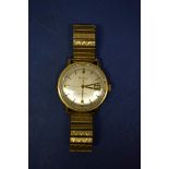 A vintage Bulova gold plated gentleman's automatic wristwatch, on later expanding bracelet.