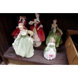 Five Royal Doulton figures, comprising 'Fair Lady', HN2193; 'Penny', HN2338; 'Fleur', HN2368; '