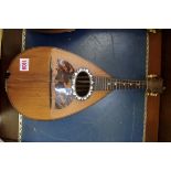 An eight string mandolin, labelled 'Stridente'.
