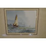 Ken Hammond, sailing boats, signed, watercolour and bodycolour, 12.5 x 15cm.