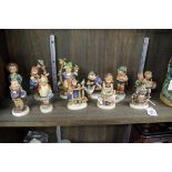 Eleven Hummel figures, to include: 'To Market'; 'Barnyard Hero'; 'Little Gardener'; 'Wayside