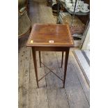 An Edwardian mahogany and line inlaid occasional table, 34cm wide.