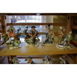 Eight various Capodimonte figures.