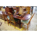 A set of eight vintage Danish rosewood dining chairs; together with a Danish rosewood extending