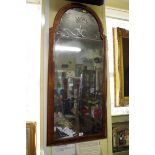 An early 18th century walnut crossgrain framed pier mirror, 112 x 49.5cm.