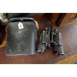 A pair of World War II German 7x50 binoculars, by Carl Zeiss, inscribed '2187384 blc', cased.
