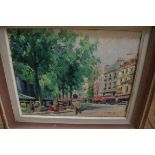 John Wynne-Morgan, 'Boulevarde Cliche', signed, oil on canvas, 34.5 x 44.5cm.