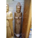 A Sino-Tibetan carved giltwood figure, 158.5cm high.
