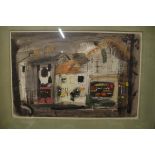 John Piper, 'Corner in Maiden Newton', signed, titled and dated 'Sunday Nov 7 1954', gouache and