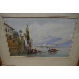 Edwin St John, Lake Como, Italy, signed, watercolour and bodycolour, 31 x 48.5cm.