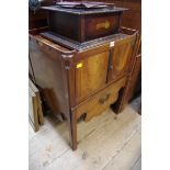 A Georgian mahogany tray top commode, 56cm diameter.