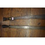 An antique sword, having 53cm blade and twisted wire grip; together with another eastern sword. (2)