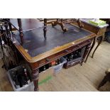 A Victorian mahogany partners desk, stamped 'From G Davis, late J Yabsley's Cabinet Manufactory,